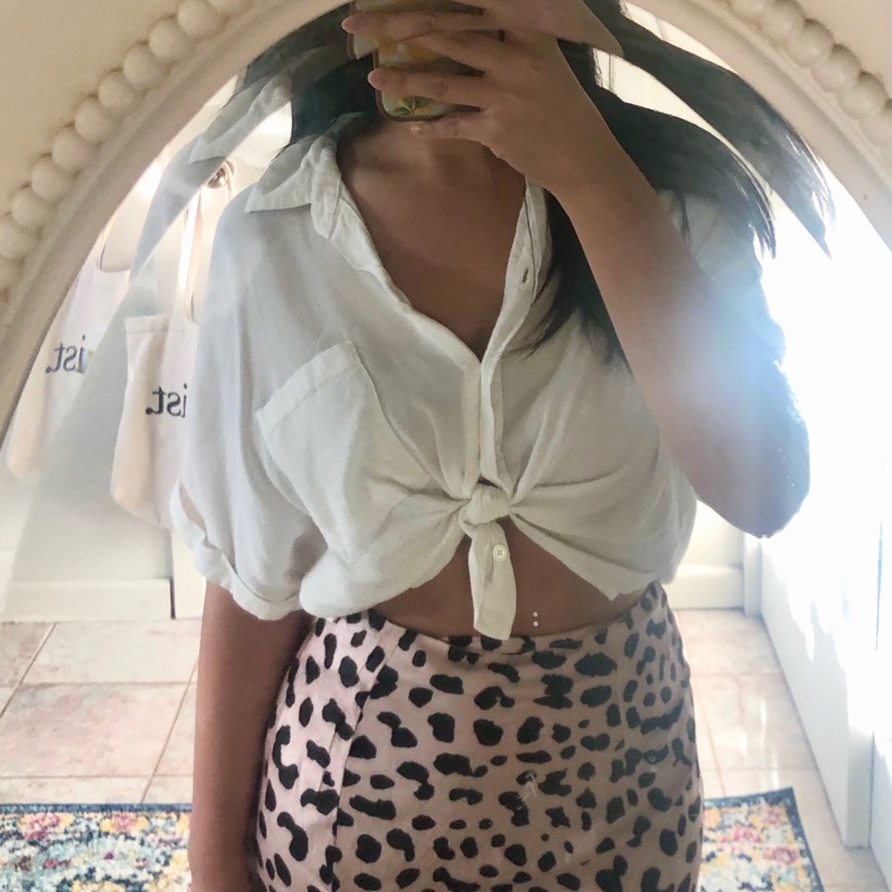 White Tie- Front Blouse